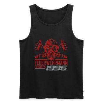 Feuerwehr Feuerwehrmann 1996 Geboren Geburtstag - Männer Premium Bio Tank Top - Schwarz - Vorne - AI Model Male 178 light (178cm)