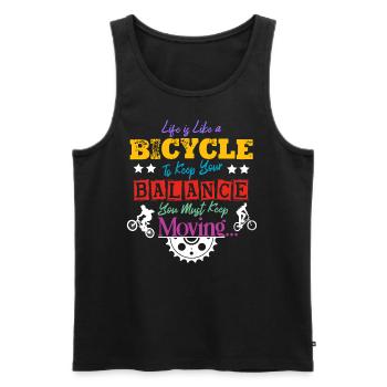 lustige Motivationsspruch für Fahrräder - Männer Premium Bio Tank Top - Schwarz - Vorne - AI Model Male 178 light (178cm)