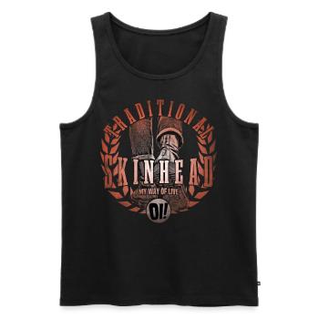 Einzigartiges Oi Skinhead - Männer Premium Bio Tank Top - Schwarz - Vorne - AI Model Male 178 light (178cm)