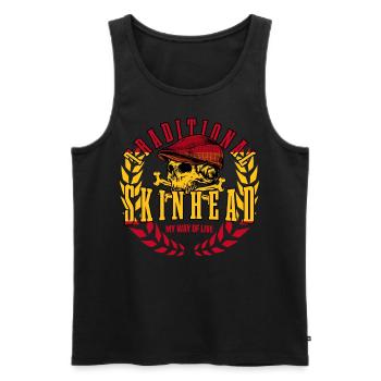 Unique Oi Skinhead - Débardeur bio Premium Homme - noir - Devant - AI Model Male 178 light (178cm)