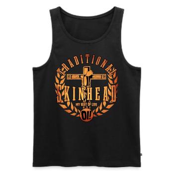 Einzigartiges Oi Skinhead - Männer Premium Bio Tank Top - Schwarz - Vorne - AI Model Male 178 light (178cm)