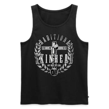 Unique Oi Skinhead - Débardeur bio Premium Homme - noir - Devant - Michal (187cm)