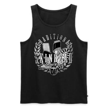 Unique Oi Skinhead - Men's Premium Organic Tank Top - black - Front - AI Model Male 178 light (178cm)