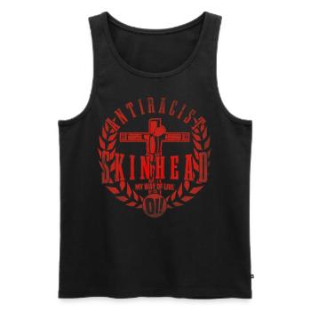 Unique Oi Skinhead - Débardeur bio Premium Homme - noir - Devant - AI Model Male 178 light (178cm)