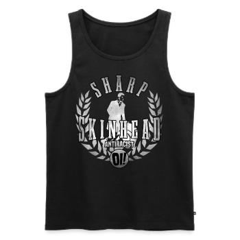 Unique Oi Skinhead - Débardeur bio Premium Homme - noir - Devant - Michal (187cm)
