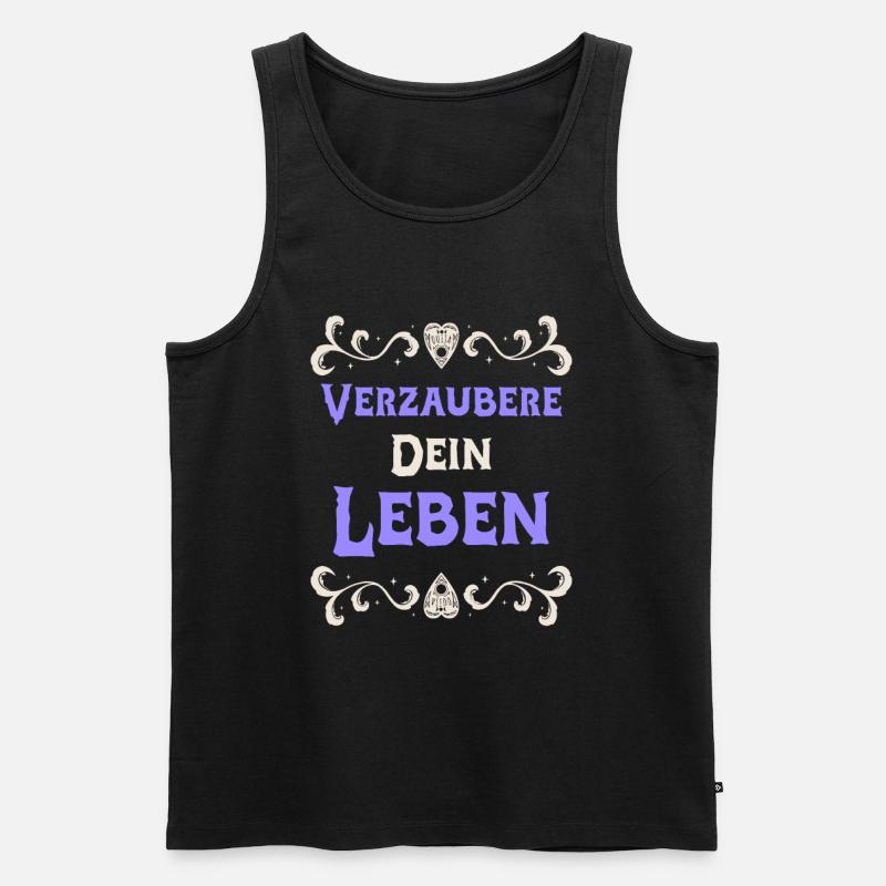 Verzaubere Dein Leben Hexendesign - Männer Premium Bio Tank Top - Schwarz