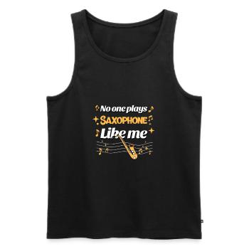 Niemand spielt Saxophone wie ich Musiker - Männer Premium Bio Tank Top - Schwarz - Vorne - AI Model Male 178 light (178cm)