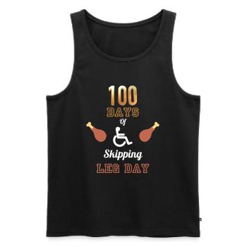 100 Days of Skipping Leg Day - Men's Premium Organic Tank Top - black - Front - AI Model Male 178 light (178cm)