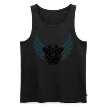Engine with wings - Men's Premium Organic Tank Top - black - Front - AI Model Male 178 light (178cm)