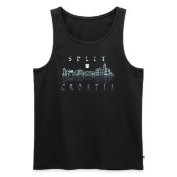 Split Skyline Stadt Kroatien - Männer Premium Bio Tank Top - Schwarz - Vorne - AI Model Male 178 light (178cm)