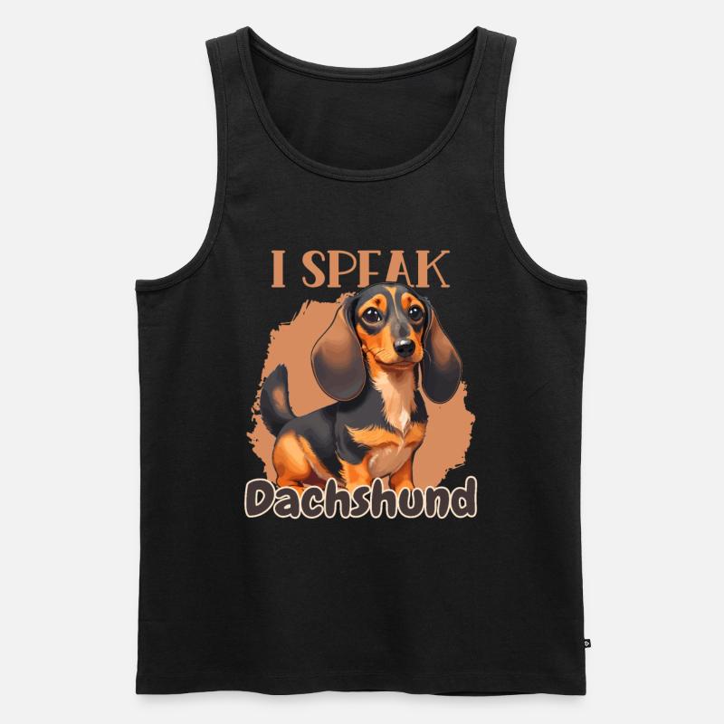 I speak Dachshund - Männer Premium Bio Tank Top - Schwarz