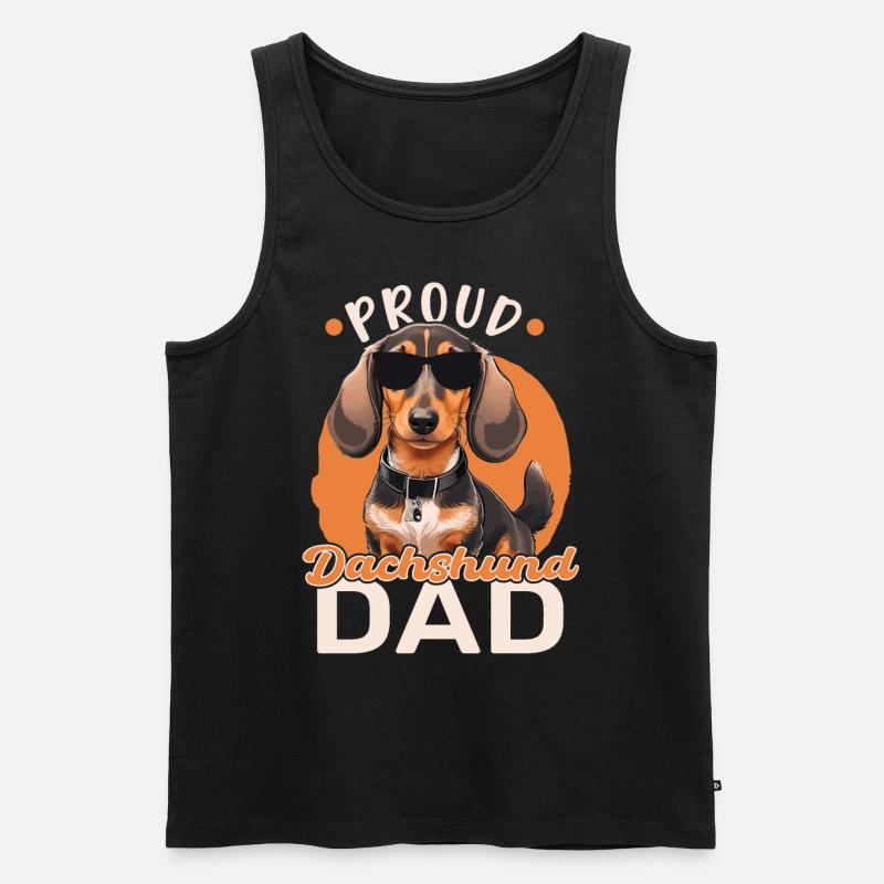 Fier papa teckel - Débardeur bio Premium Homme - noir