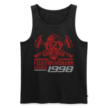 Feuerwehr Feuerwehrmann 1998 Geboren Geburtstag - Männer Premium Bio Tank Top - Schwarz - Vorne - AI Model Male 178 light (178cm)