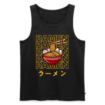 Ramen Kawaii Niedliche japanische Nudelschale - Männer Premium Bio Tank Top - Schwarz - Vorne - AI Model Male 178 light (178cm)