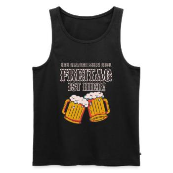 Ich brauch mein Bier, Freitag ist fast hier! - Männer Premium Bio Tank Top - Schwarz - Vorne - AI Model Male 178 light (178cm)