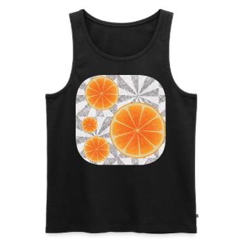 Orangen-Kunst - Männer Premium Bio Tank Top - Schwarz - Vorne - Michal (187cm)