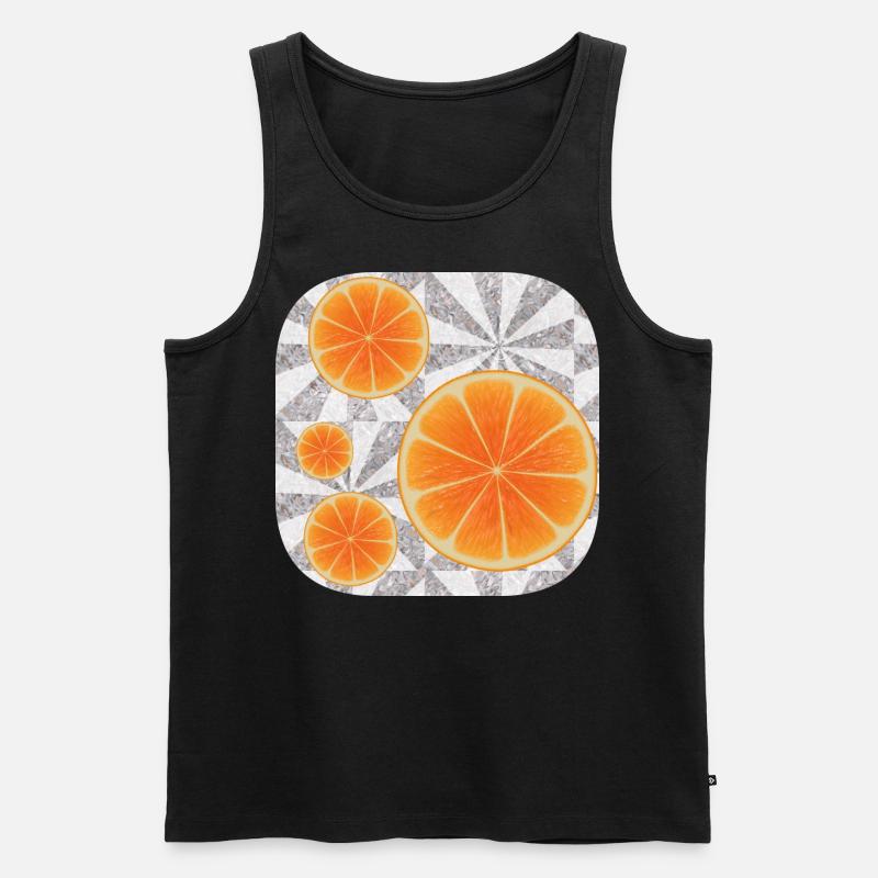 Orangen-Kunst - Männer Premium Bio Tank Top - Schwarz