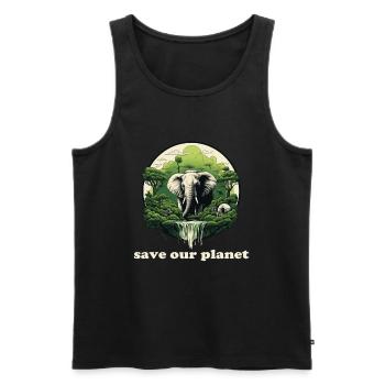 Umweltschutz Elefanten Liebhaber Tierschützer - Männer Premium Bio Tank Top - Schwarz - Vorne - AI Model Male 178 light (178cm)