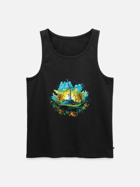 Windrad Windräder Umweltschutz - Männer Premium Bio Tank Top - Schwarz