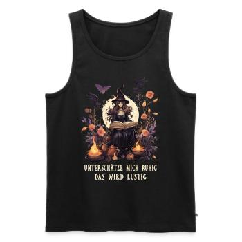 Unterschätze mich ruhig - Hexe Hexerei lustig - Männer Premium Bio Tank Top - Schwarz - Vorne - Michal (187cm)