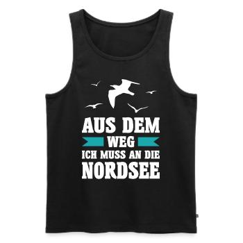Nordsee Meer Möwe Möwen Urlaub Norden See Geschenk - Männer Premium Bio Tank Top - Schwarz - Vorne - Michal (187cm)