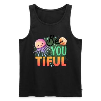 Sei wachsam - Krake Tintenfisch - Männer Premium Bio Tank Top - Schwarz - Vorne - AI Model Male 178 light (178cm)