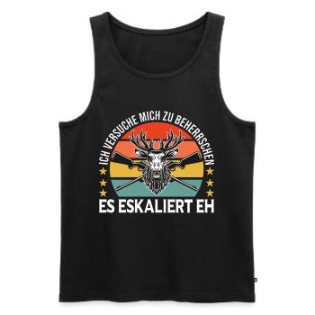Jäger Beherrschen sich auf der Jagd - Männer Premium Bio Tank Top - Schwarz - Vorne - AI Model Male 178 light (178cm)