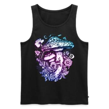 Pilze, Magic mushrooms, Herbst, Wald, Natur - Männer Premium Bio Tank Top - Schwarz - Vorne - AI Model Male 178 light (178cm)