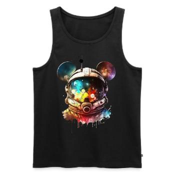 Astronaut Mouse, Helmet, Spacesuit, Space, Space - Men's Premium Organic Tank Top - black - Front - AI Model Male 178 light (178cm)