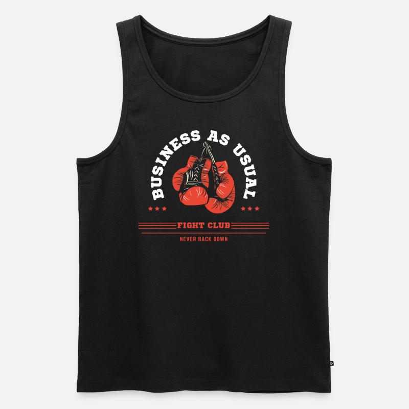 Never Back Down - Boxing Shirt - Männer Premium Bio Tank Top - Schwarz