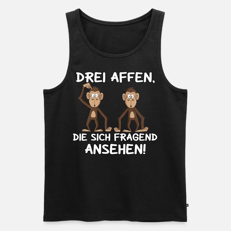 Drei Affen - Männer Premium Bio Tank Top - Schwarz