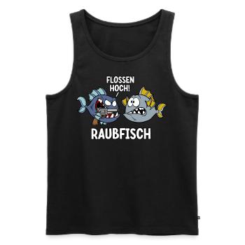 Raubfisch - Männer Premium Bio Tank Top - Schwarz - Vorne - AI Model Male 178 light (178cm)