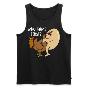Who came first - Männer Premium Bio Tank Top - Schwarz - Vorne - Michal (187cm)