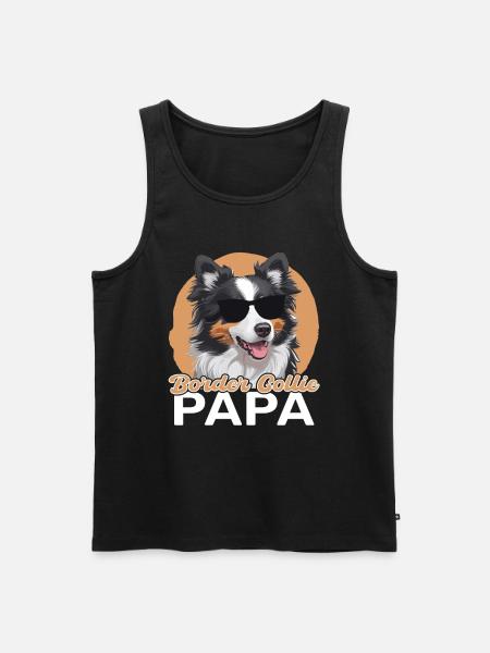 Border Collie Papa - Men's Premium Organic Tank Top - black