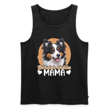 Border Collie Mama - Débardeur bio Premium Homme - noir - Devant - AI Model Male 178 light (178cm)