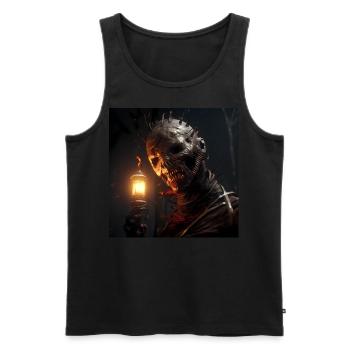 Horror Totenkopf Halloween - Männer Premium Bio Tank Top - Schwarz - Vorne - AI Model Male 178 light (178cm)