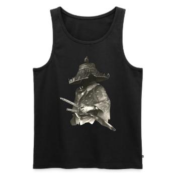 Lone Ronin Samurai - Männer Premium Bio Tank Top - Schwarz - Vorne - AI Model Male 178 light (178cm)