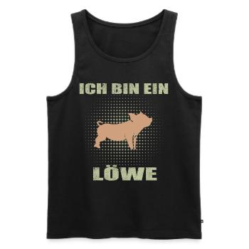 Wildschwein Löwe Berlin Verwechslung Irrtum Löwin - Männer Premium Bio Tank Top - Schwarz - Vorne - Michal (187cm)