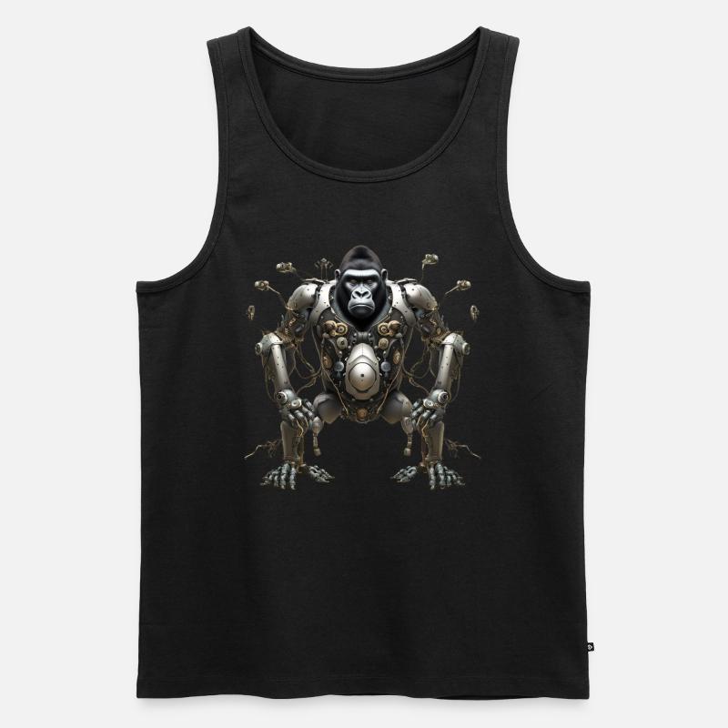 RoboticApe - Männer Premium Bio Tank Top - Schwarz