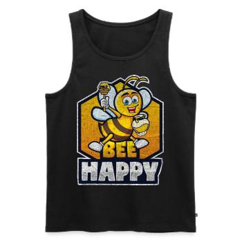 Funny outfit for bee lovers - Men's Premium Organic Tank Top - black - Front - AI Model Male 178 light (178cm)