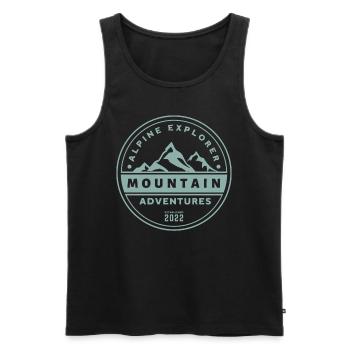 Alpine Explorer - Mountain Adventures - Men's Premium Organic Tank Top - black - Front - Michal (187cm)