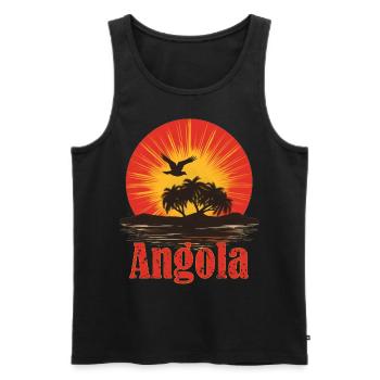 Angola Drapeau angolais Vintage Coucher de soleil Souvenir Fierté - Débardeur bio Premium Homme - noir - Devant - AI Model Male 178 light (178cm)