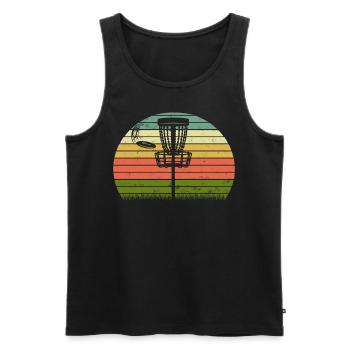 Ultimate Frisbee Frolf Disc Golf Flying Disc Sport - Men's Premium Organic Tank Top - black - Front - Michal (187cm)