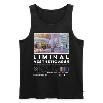 Liminal Spaces Retro 80s & 90s Aesthetic Vaporwave - Männer Premium Bio Tank Top - Schwarz - Vorne - AI Model Male 178 light (178cm)
