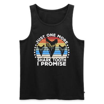 Megalodon Fossile Zähne Nur noch ein Haifischzahn - Männer Premium Bio Tank Top - Schwarz - Vorne - Michal (187cm)