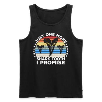 Megalodon Fossile Zähne Nur noch ein Haifischzahn - Männer Premium Bio Tank Top - Schwarz - Vorne - Michal (187cm)