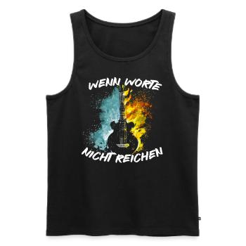 Gitarre - Wenn Worte nicht reichen - Männer Premium Bio Tank Top - Schwarz - Vorne - Michal (187cm)