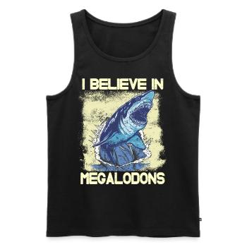 I believe in megalodons - Männer Premium Bio Tank Top - Schwarz - Vorne - AI Model Male 178 light (178cm)