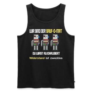 Wir sind der Sauf-O-Mat - Männer Premium Bio Tank Top - Schwarz - Vorne - AI Model Male 178 light (178cm)