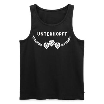 Unterhopft - Männer Premium Bio Tank Top - Schwarz - Vorne - Michal (187cm)